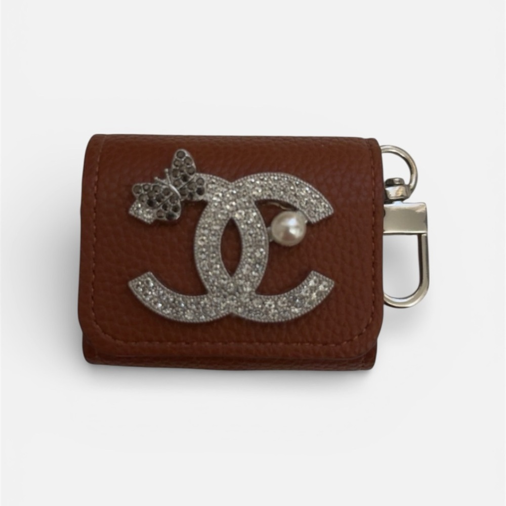 Inspired Brown Leather Earbud Case